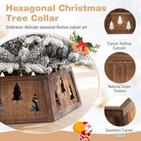 80cm Christmas Tree Collar for 180-270cm Artificial Trees Wooden Christmas Tree Base Cover
