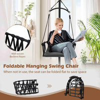 Hanging Swing Chair with Stand and Cozy Seat and Back Cushions