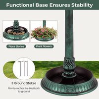 3-in-1 Outdoor Solar Lighted Bird Bath with Flower Planter Base