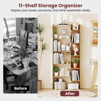 Giantex 6-Tier Bookshelf, Wooden Bookcase with 2 Anti-Tipping Kits