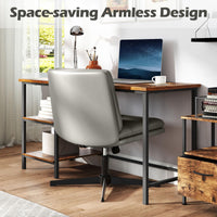 Criss Cross Legged Chair No Wheels Armless Home Office Desk Chair