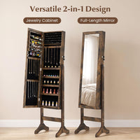 Giantex Freestanding Jewelry Armoire Cabinet w/Full Length Mirror