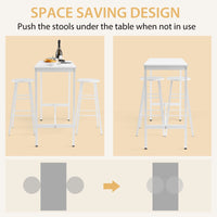 Giantex 3-Piece Bar Table Set for 2, Counter Height Table with 2 Round Stools & Space Saving Design