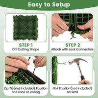 12 Pieces 50 x 50 cm Artificial Grass Wall Panels