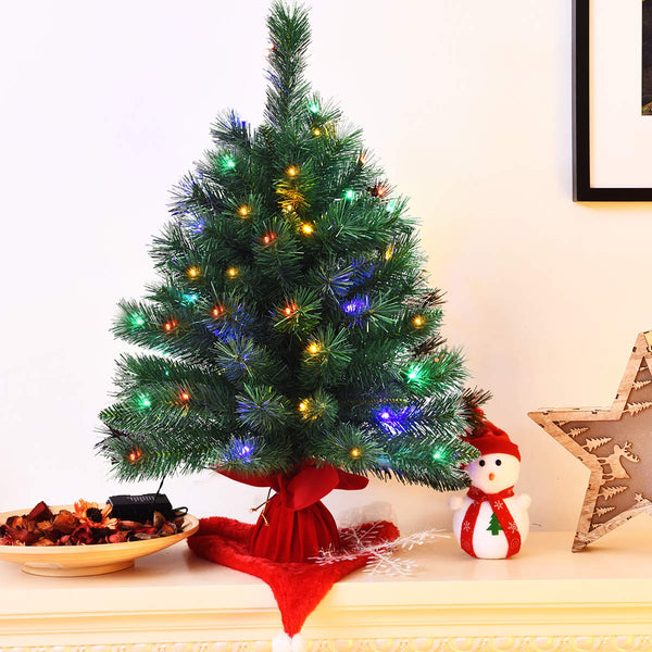 66cm Pre-Lit Tabletop Christmas Tree with 8 Flash Modes for Home Party