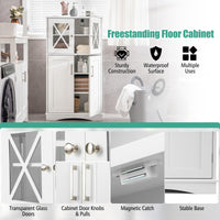 Bathroom Storage Cabinet Linen Storage Cabinet with Doors and Adjustable Shelves