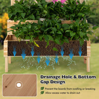 Giantex 2-Tier Raised Garden Bed w/Trellis, Wooden Elevated Planter Box w/Legs