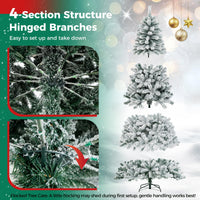 275cm Snow Flocked Artificial Christmas Tree w/PVC Branch Tips