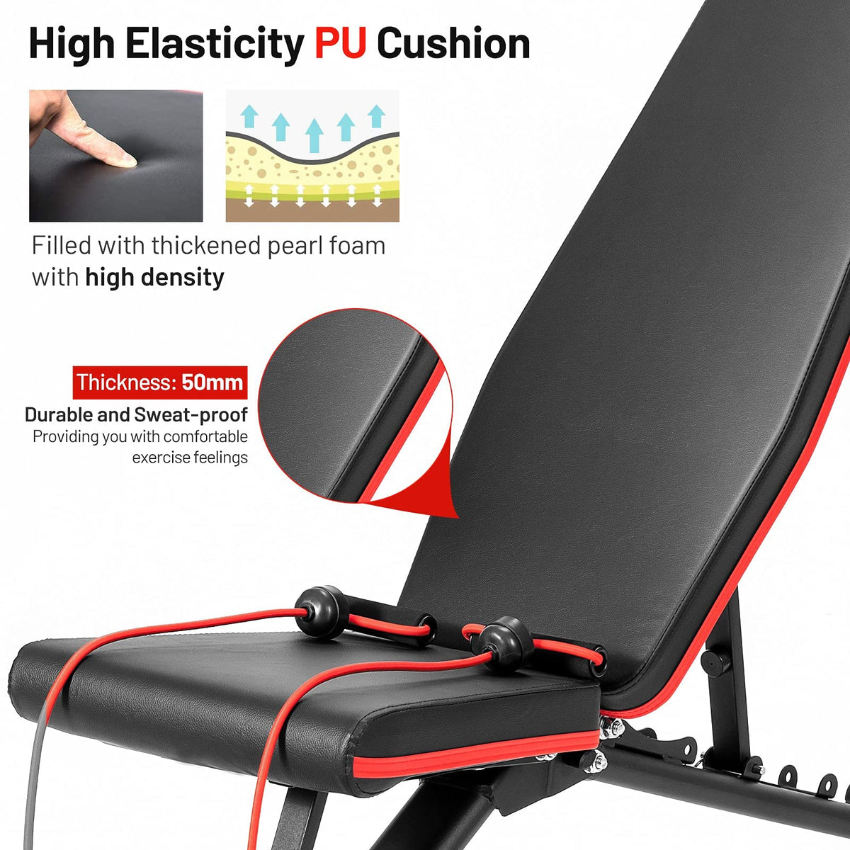 Adjustable Weight Bench, Foldable Dumbbell Bench