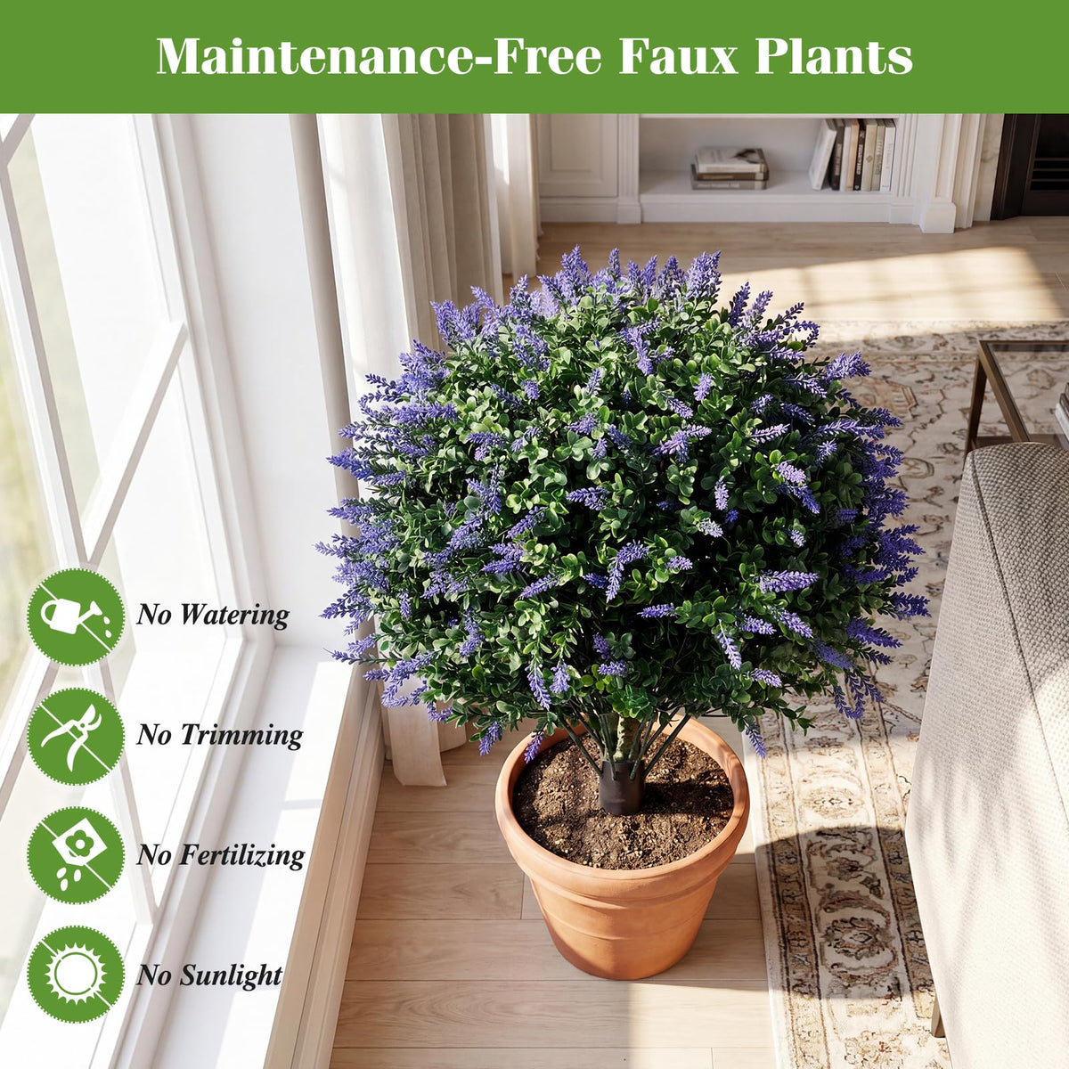 Giantex 2 Pack Artificial Lavender Boxwood Topiary Ball Trees