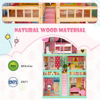 Toddler Fully Furnished Playhouse with 3 Stories for Kids