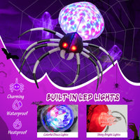 Giantex 105CM Wall Halloween Inflatable Spider with Multi-colour Lights
