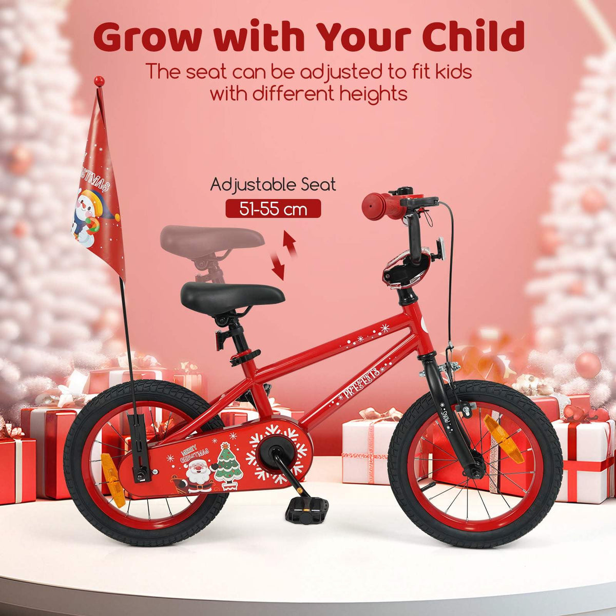 Toddler Training Bike with Music Function and Removable Training Wheels