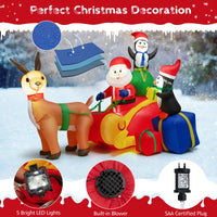 180CM Christmas Inflatable Lighted Santa Claus on Reindeer Sleigh