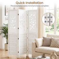 Giantex 170 cm Folding Room Divider, 3 Panel Wooden Privacy Screen