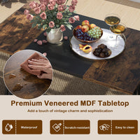 5-Piece Dining Room Set for 4-6 People Space-Saving Dinette Set with Metal Frame