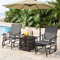 Outdoor Glider Chair with Metal Frame and Breathable Fabric
