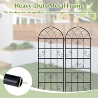 2 Panles Metal Garden Trellis for Outdoor Climbing Plants