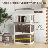 3-Pack Stackable Storage Bins with Lids 204 L Collapsible Plastic Container Box