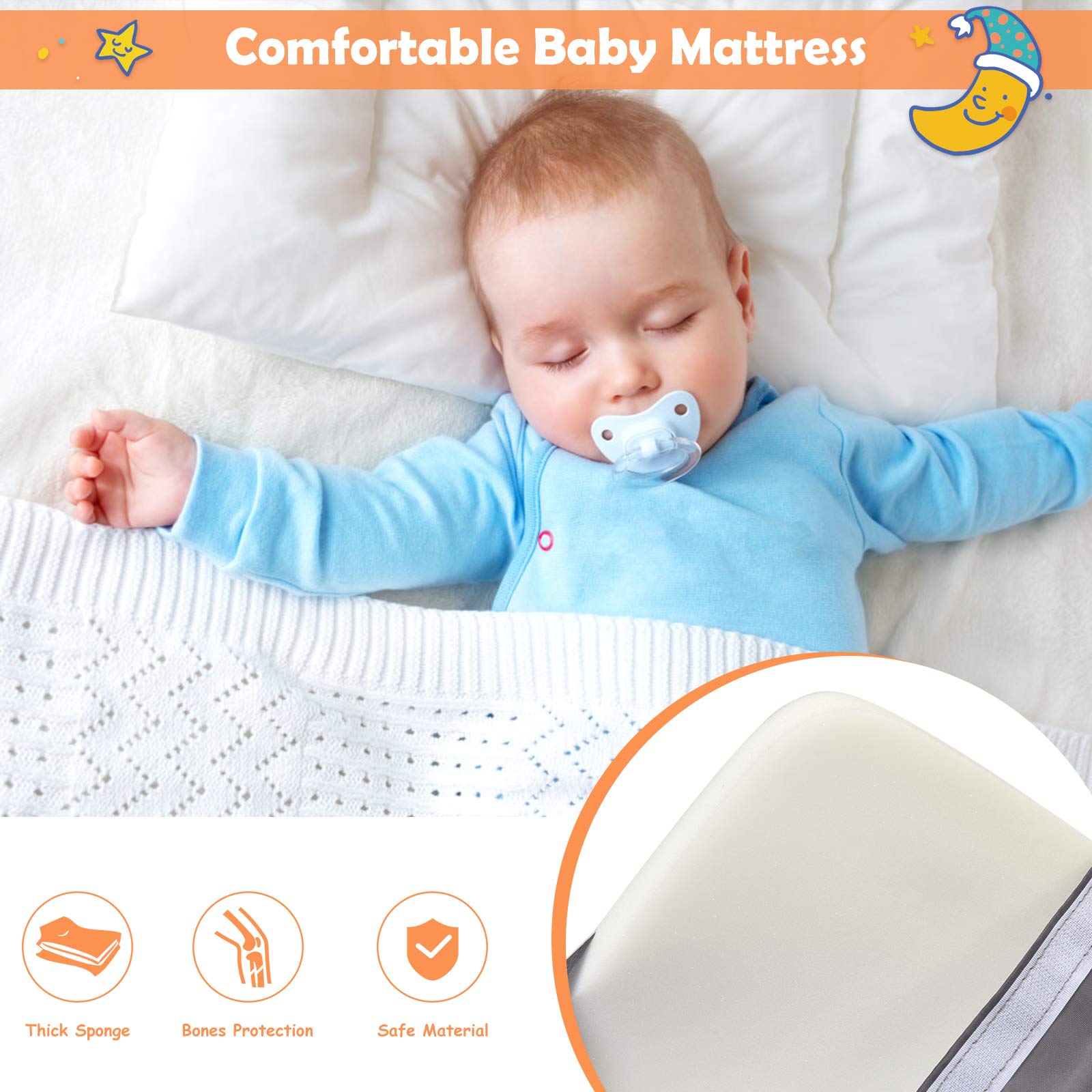 Baby joy bassinet store mattress