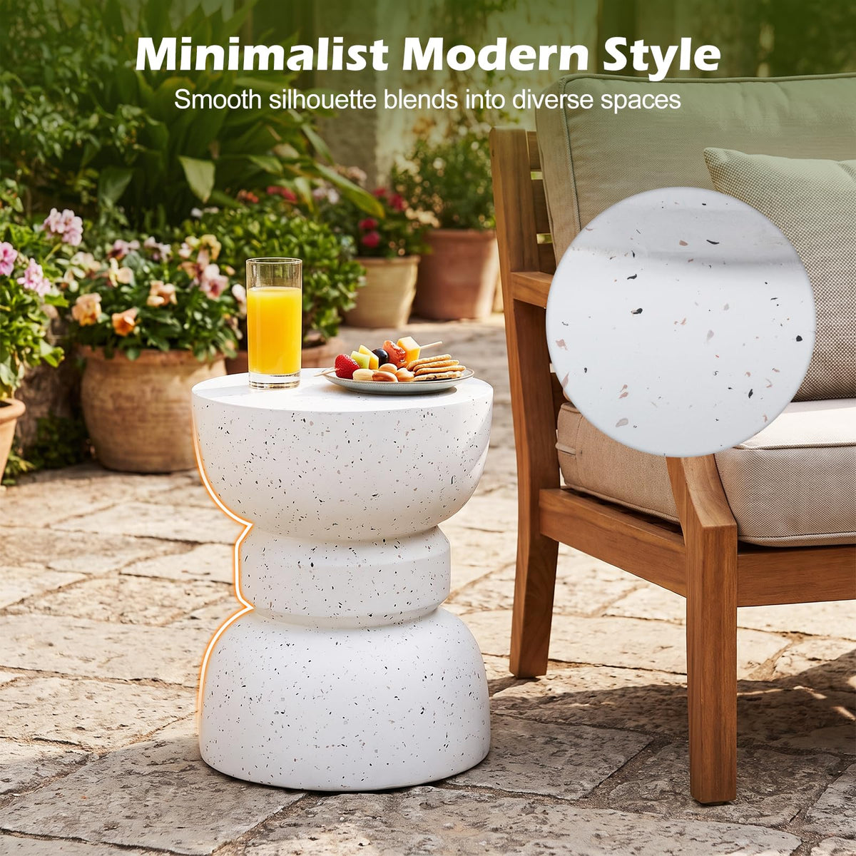 35.5 cm Round Side Table White
