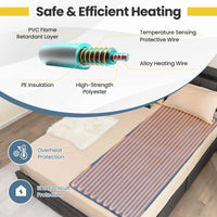 Heated Electric Mattress Pad Twin, 180cm x 75cm Electric Heated Blanket