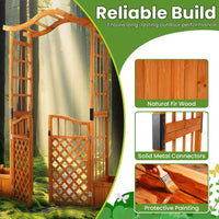 Garden Arbor with Gate and 2 Planter Boxes for Backyard