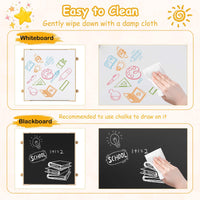 4-in-1 Kids Table and Chairs Set with Reversible Whiteboard for Arts Robot Style