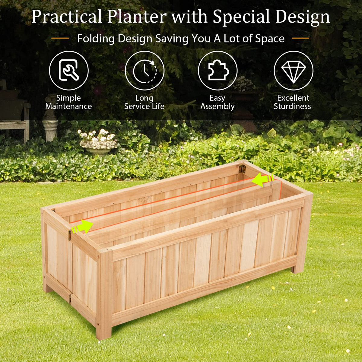 Giantex Raised Garden Bed, Wooden Planter Box