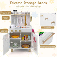 Pretend Play Kitchen with Stoves and Faucet for Boys and Girls 3+ Years Old