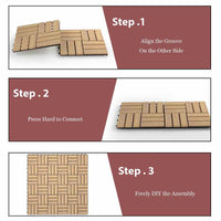 27 Pieces Acacia Wood Interlocking Patio Deck Tile Indoor Outdoor