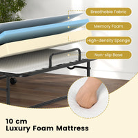 Twin Size Folding Bed, Rollaway Guest Bed with Memory Foam Mattress