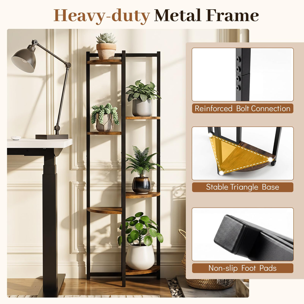 6-Tier Plant Stand with Fan-Shaped Shelves for Flower Pots