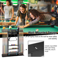 Billiards Pool Cue Rack Only, Wall Mounted Billiard Stick Holder