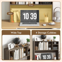 Countertop Storage Hutch with 4 Cubes for Dorm Home Office College Dressing Tabletop