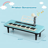 37 Keys Kids Piano Keyboard, Portable Musical Toy with Microphone & Music Stand
