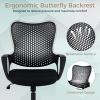 Ergonomic Office Chair with Armrests Padded Cushio Butterfly Backrest