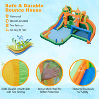 Inflatable Water Slide, Kids Water Park w/Long Slides, Splash Pools, Climbing Wall, Water Gun