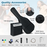 Electric Guitar Beginner Kit with Amplifier and Classic SSS Pickup