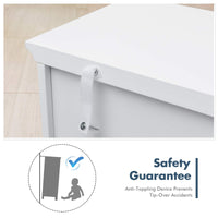 Giantex Buffet Sideboard, Kitchen Storage Cabinet w/ Clear Glass Doors, Dining Storage Sever (White)