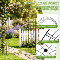 Garden Metal Arch Trellis with Ground Stakes, Outdoor Arch Archway