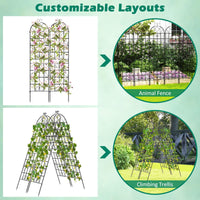 2 Pack 220cm x 50cm Metal Garden Trellis Outdoor Decorative for Climbing Plants