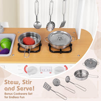 Kids Kitchen Playset with Stoves and Removable Sink