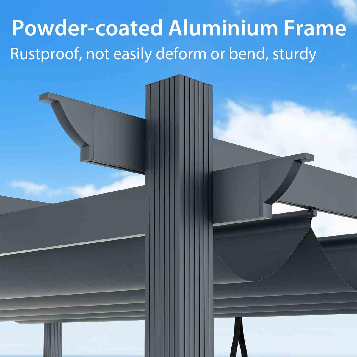 Outdoor Retractable Pergola with Retractable Canopy Cover for Garden