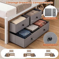 Giantex Single Size Metal Bed Frame w/3 Drawers & Storage Cubes, Industrial Platform Bed