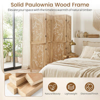 Giantex 4/6-Panel Wooden Room Divider Privacy Screen (4-Panel)