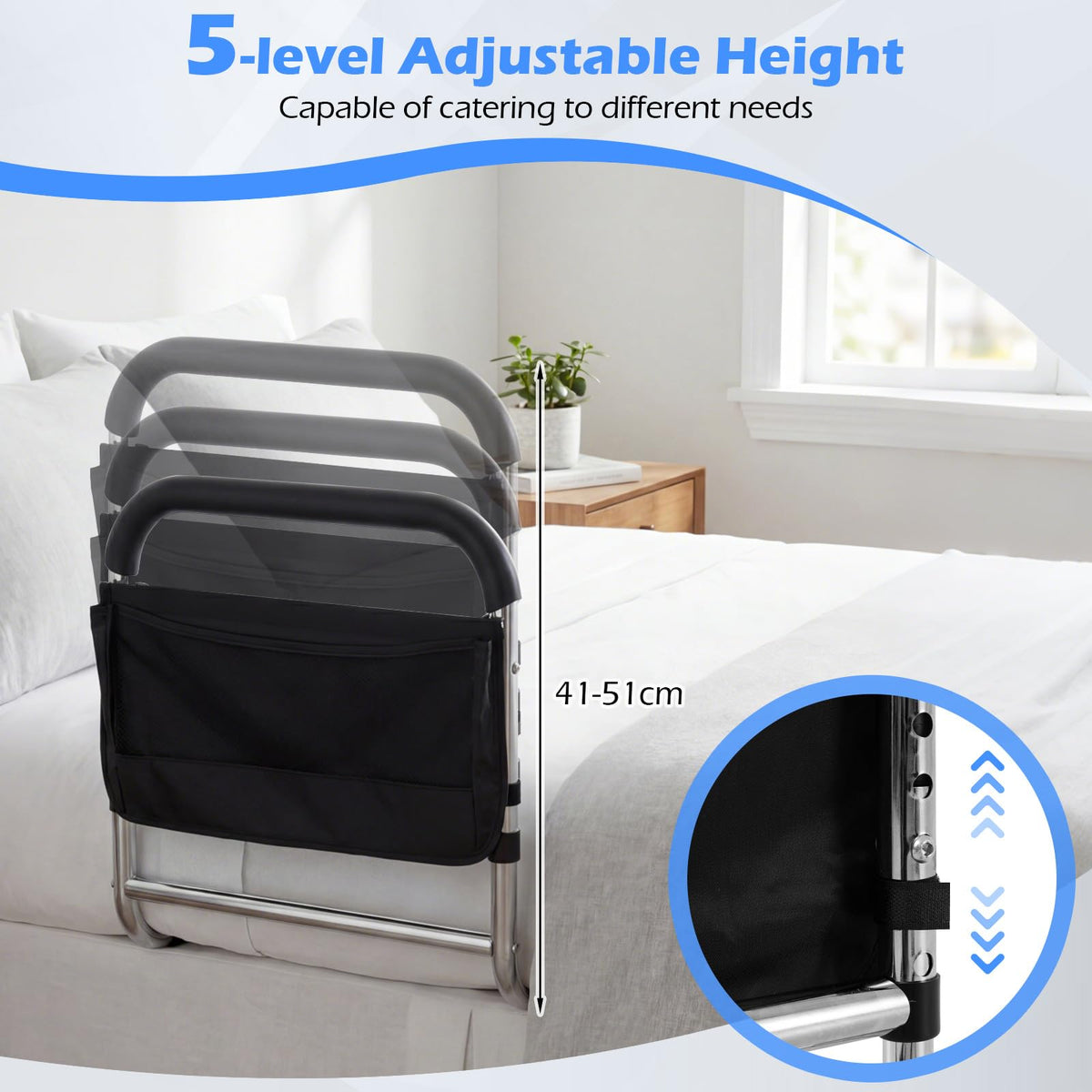 Bed Rails for Elderly Adults Safety, Height Adjustable Bed Assist Rail