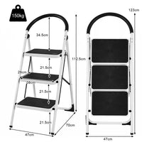 Folding Step Stool Stepladders W/Widen Pedal, Portable Step Ladder for Home and Kitchen Use