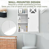 Bathroom Medicine Cabinet, Wall-Mounted Storage Cabinet, White