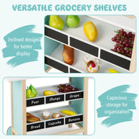 Kids Pretend Play Grocery Store, Wooden Ice Cream Cart Toy Set